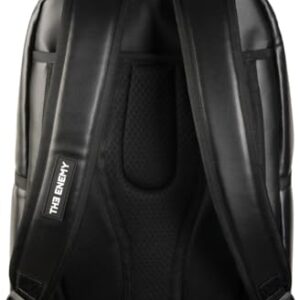 The Enemy Special Ops Backpack, Unisex Eco PU Leather Backpack with Exclusive Blackout Zippers, Black, One Size