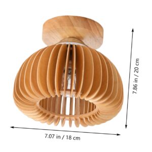 DOITOOL 1pc Wooden Ceiling Lamp Ceiling Light Fixture Flush Mount Light Fixture Ceiling Lamp Shade Light Fixtures Ceiling Mount Hallway Light Fixtures Ceiling Entryway Light Fixture