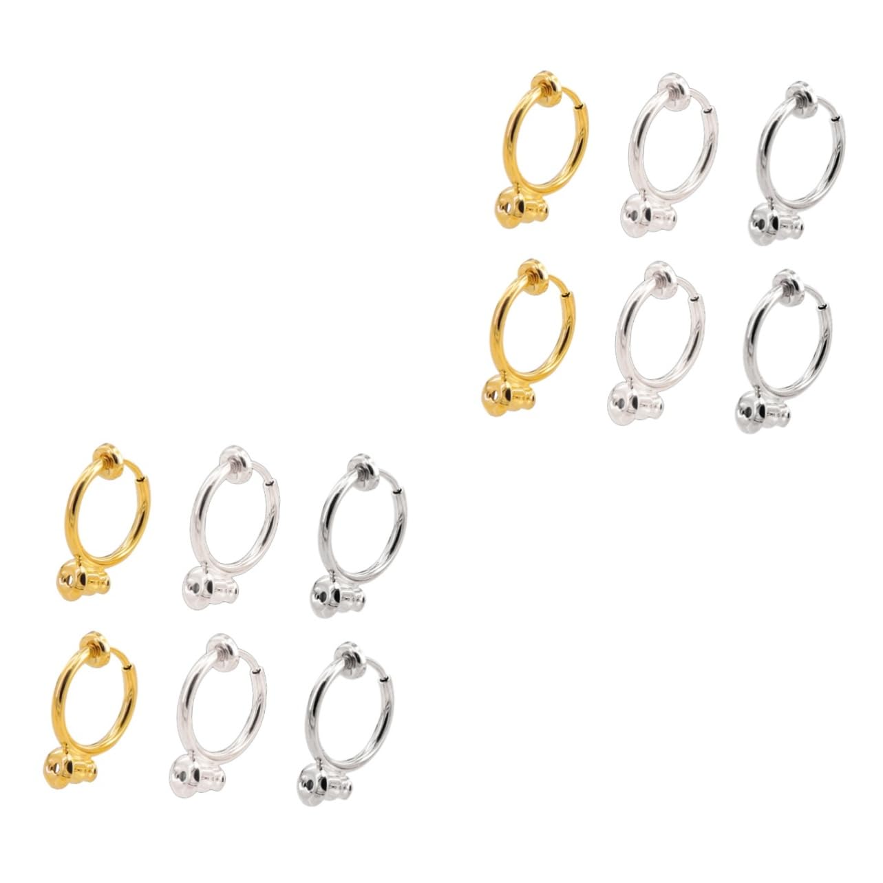 EXCEART 36 Pcs Cuff Earrings Ear Rings Earrings for Unpierced Ears Ear Cuff Piercing Wrap Earrings Ear Cuff Gold Earrings Backs for Studs Silver Ear Cuffs Ear Clips Metal Accessories