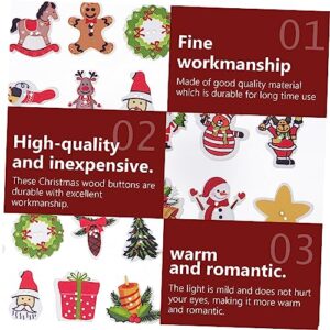 VILLCASE 500 Pcs Christmas Wooden Buttons Santa Button Gingerbread Man Button Craft Fancy Buttons Colorful Buttons Wood Jewelry Button Wooden Embellishment Table Scatter Mix Clothing Child