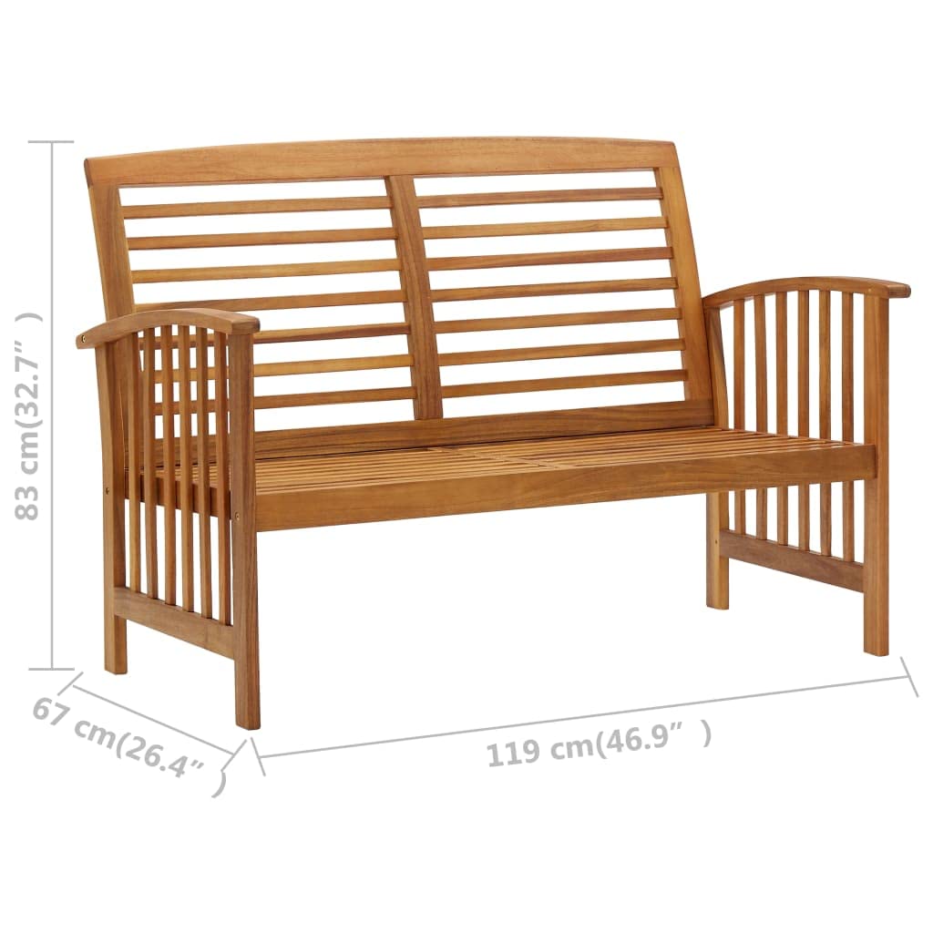 VRAXO 3 Piece Patio Lounge Set Solid Acacia Wood,Outdoor Furniture Sets-73.7lbs