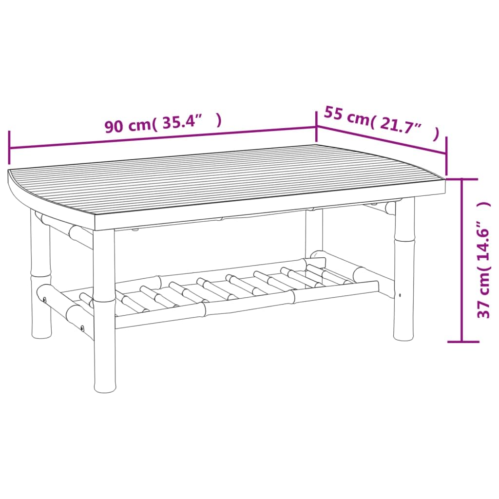 VRAXO 3 Piece Patio Lounge Set with Cream White Cushions Bamboo,Outdoor Furniture Sets-57.2lbs