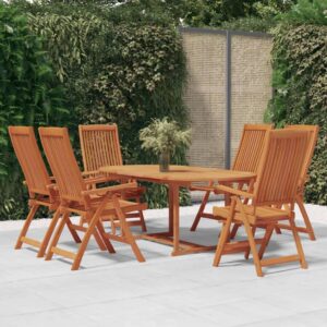 7 piece patio dining set,outdoor bistro table set,afternoon tea tables and chairs,garden dining set,backyard desks and chairs,lounge seat,for backyard,garden,poolside,balcony,solid wood eucalyptus