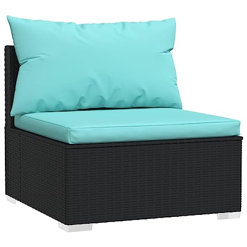 WEHUOSIF 9 Piece Patio Lounge Set with Cushions Poly Rattan,Garden Lounge Set,Combination Sofa,Pool Sofa Set,Conversation Sofa,Party Furniture,for Homes,Offices,Living Room,Cafes, Black