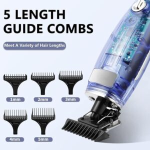 COUEMT Hair Trimmer for Men Zero Gapped Trimmer Shape Up Clipper for Men Cordless Hair Edger Professional T Blade, Sculpted Styling Barber Shears, Rechargeable Razor， 1-3mm, Blue