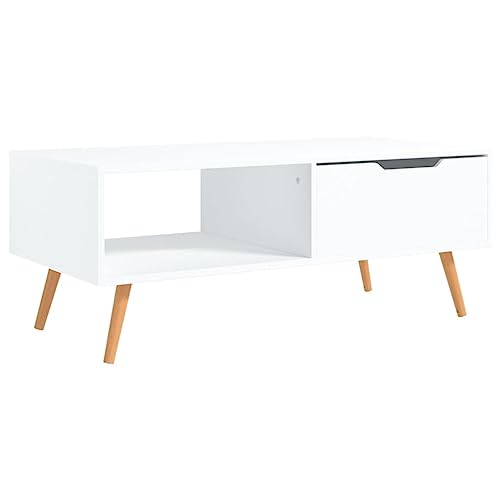 UTSRABFA Living Room Table Coffee Table Storage Tables Console Table White 39.4"x19.5"x16.9" Engineered Woodfor Living Room,Home,Office,Living Meeting Room