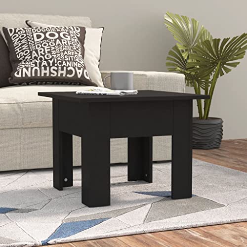 UTSRABFA Living Room Table Coffee Table Storage Tables Console Table Black 21.7"x21.7"x16.5" Engineered Woodfor Living Room,Home,Office,Living Meeting Room