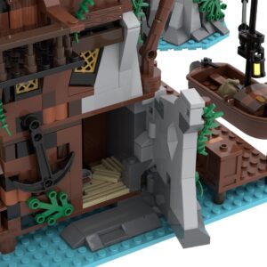 MAYD Medieval Island Building Sets, 1033Pcs Medieval Pirate Island Modular Pirate Series House Buildings, Architecture Toys Gifts Room Decor for Adults Teens