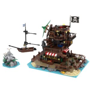 MAYD Medieval Island Building Sets, 1033Pcs Medieval Pirate Island Modular Pirate Series House Buildings, Architecture Toys Gifts Room Decor for Adults Teens