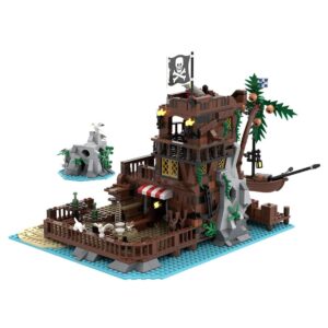 MAYD Medieval Island Building Sets, 1033Pcs Medieval Pirate Island Modular Pirate Series House Buildings, Architecture Toys Gifts Room Decor for Adults Teens