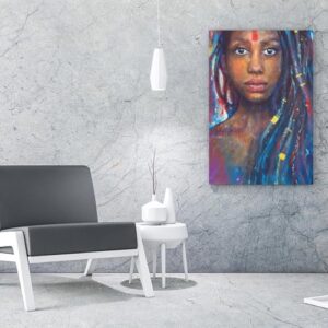 ESyem Posters African Wall Art African American Beautiful Women Poster Abstract Portrait Poster Canvas Art Poster And Wall Art Picture Print Modern Family Bedroom Decor 24x32inch(60x80cm) Frame-style