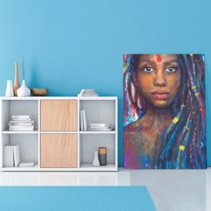 ESyem Posters African Wall Art African American Beautiful Women Poster Abstract Portrait Poster Canvas Art Poster And Wall Art Picture Print Modern Family Bedroom Decor 24x32inch(60x80cm) Frame-style