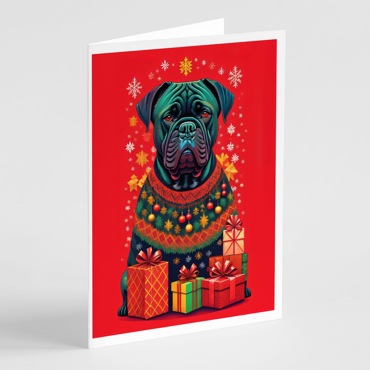 Caroline's Treasures DAC3064GCA7P Cane Corso Holiday Christmas Greeting Cards Pack of 8 Blank Cards with Envelopes Whimsical A7 Size 5x7 Blank Note Cards