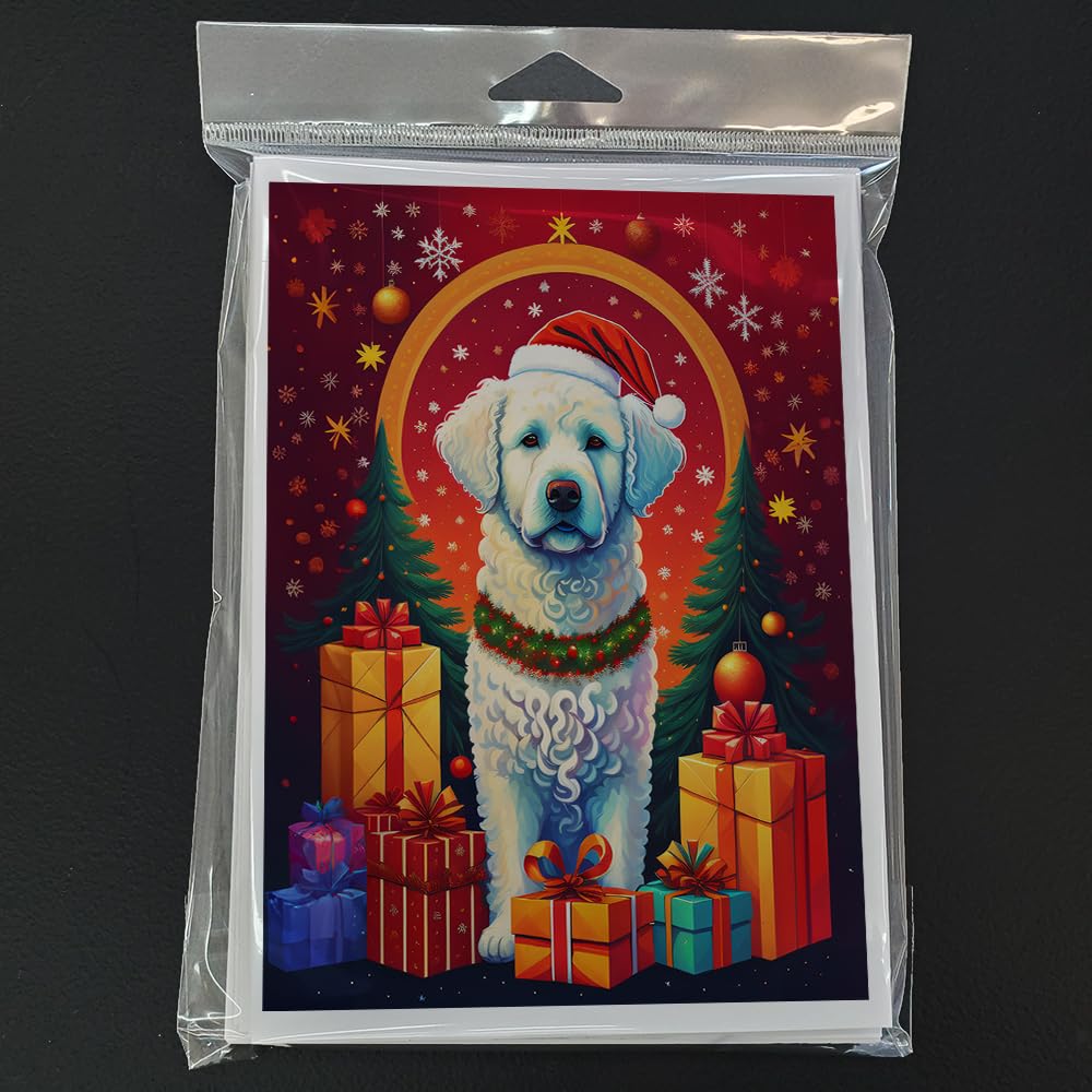 Caroline's Treasures DAC3116GCA7P Kuvasz Holiday Christmas Greeting Cards Pack of 8 Blank Cards with Envelopes Whimsical A7 Size 5x7 Blank Note Cards