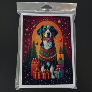 Caroline's Treasures DAC3030GCA7P Appenzeller Sennenhund Holiday Christmas Greeting Cards Pack of 8 Blank Cards with Envelopes Whimsical A7 Size 5x7 Blank Note Cards