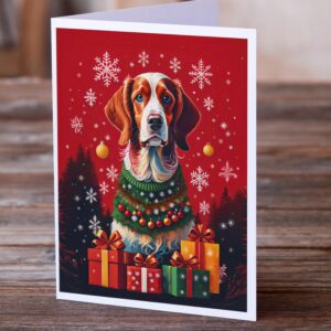 Caroline's Treasures DAC3060GCA7P Brittany Spaniel Holiday Christmas Greeting Cards Pack of 8 Blank Cards with Envelopes Whimsical A7 Size 5x7 Blank Note Cards