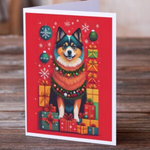 Caroline's Treasures DAC3086GCA7P Finnish Lapphund Holiday Christmas Greeting Cards Pack of 8 Blank Cards with Envelopes Whimsical A7 Size 5x7 Blank Note Cards