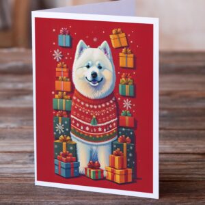 Caroline's Treasures DAC3153GCA7P Samoyed Holiday Christmas Greeting Cards Pack of 8 Blank Cards with Envelopes Whimsical A7 Size 5x7 Blank Note Cards