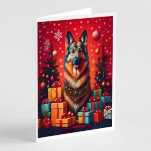 Caroline's Treasures DAC3041GCA7P Belgian Tervuren Holiday Christmas Greeting Cards Pack of 8 Blank Cards with Envelopes Whimsical A7 Size 5x7 Blank Note Cards