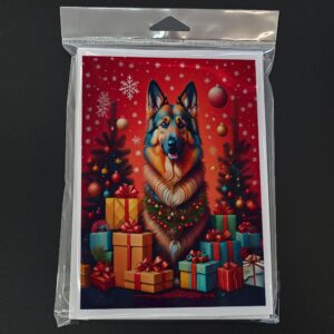 Caroline's Treasures DAC3041GCA7P Belgian Tervuren Holiday Christmas Greeting Cards Pack of 8 Blank Cards with Envelopes Whimsical A7 Size 5x7 Blank Note Cards