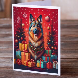 Caroline's Treasures DAC3041GCA7P Belgian Tervuren Holiday Christmas Greeting Cards Pack of 8 Blank Cards with Envelopes Whimsical A7 Size 5x7 Blank Note Cards