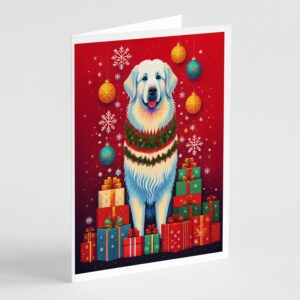 Caroline's Treasures DAC3098GCA7P Great Pyrenees Holiday Christmas Greeting Cards Pack of 8 Blank Cards with Envelopes Whimsical A7 Size 5x7 Blank Note Cards