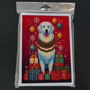 Caroline's Treasures DAC3098GCA7P Great Pyrenees Holiday Christmas Greeting Cards Pack of 8 Blank Cards with Envelopes Whimsical A7 Size 5x7 Blank Note Cards