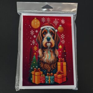 Caroline's Treasures DAC3136GCA7P Petit Basset Griffon Vendeen Holiday Christmas Greeting Cards Pack of 8 Blank Cards with Envelopes Whimsical A7 Size 5x7 Blank Note Cards