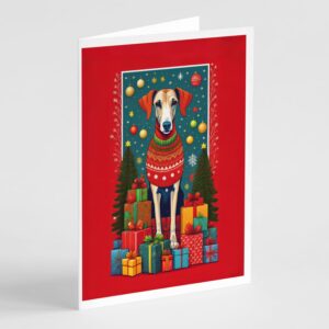 Caroline's Treasures DAC3034GCA7P Azawakh Hound Holiday Christmas Greeting Cards Pack of 8 Blank Cards with Envelopes Whimsical A7 Size 5x7 Blank Note Cards