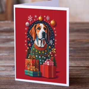 Caroline's Treasures DAC3026GCA7P American Foxhound Dog Holiday Christmas Greeting Cards Pack of 8 Blank Cards with Envelopes Whimsical A7 Size 5x7 Blank Note Cards