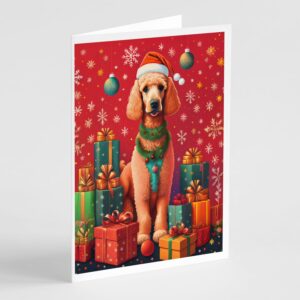 caroline's treasures dac3138gca7p poodle holiday christmas greeting cards pack of 8 blank cards with envelopes whimsical a7 size 5x7 blank note cards