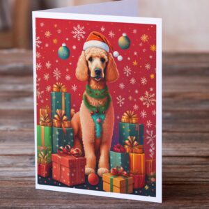 Caroline's Treasures DAC3138GCA7P Poodle Holiday Christmas Greeting Cards Pack of 8 Blank Cards with Envelopes Whimsical A7 Size 5x7 Blank Note Cards