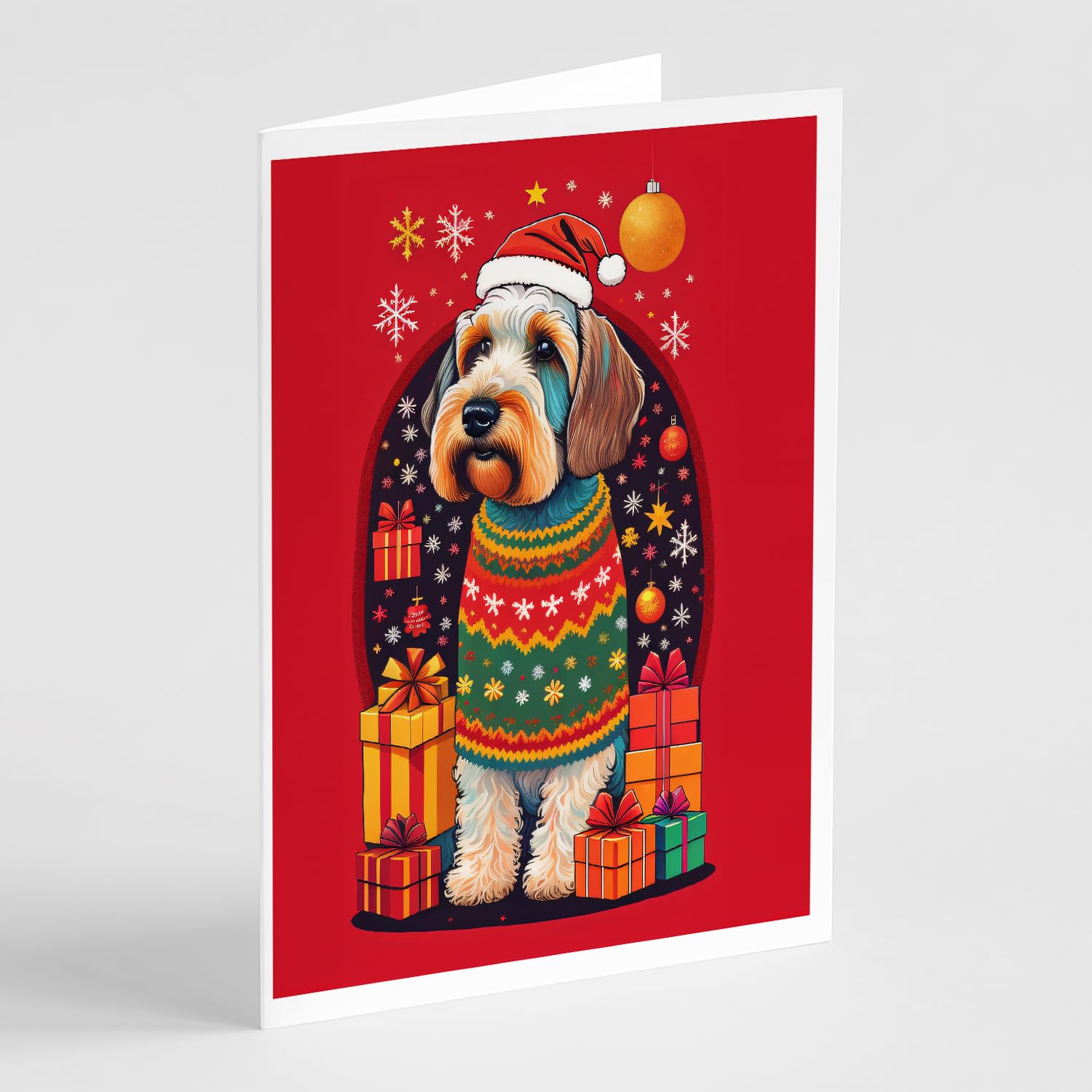 Caroline's Treasures DAC3158GCA7P Sealyham Terrier Holiday Christmas Greeting Cards Pack of 8 Blank Cards with Envelopes Whimsical A7 Size 5x7 Blank Note Cards