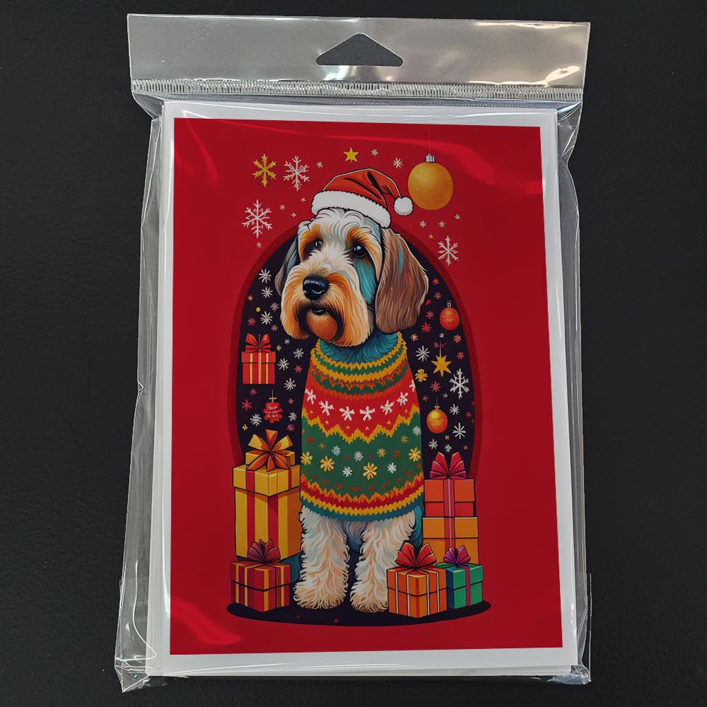 Caroline's Treasures DAC3158GCA7P Sealyham Terrier Holiday Christmas Greeting Cards Pack of 8 Blank Cards with Envelopes Whimsical A7 Size 5x7 Blank Note Cards