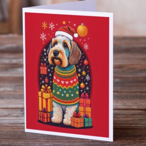 Caroline's Treasures DAC3158GCA7P Sealyham Terrier Holiday Christmas Greeting Cards Pack of 8 Blank Cards with Envelopes Whimsical A7 Size 5x7 Blank Note Cards