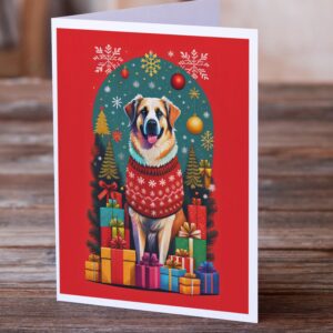 Caroline's Treasures DAC3029GCA7P Anatolian Shepherd Dog Holiday Christmas Greeting Cards Pack of 8 Blank Cards with Envelopes Whimsical A7 Size 5x7 Blank Note Cards