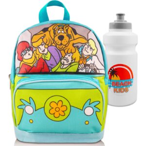 warner bros scooby doo mini backpack set for kids - 10” canvas scooby doo backpack with front pocket plus bottle | scooby doo backpack bundle