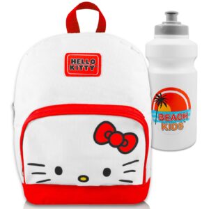 hello kitty mini backpack set - 10" hello kitty backpack with front pocket for girls plus bottle | hello kitty purse bundle