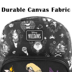 Disney Villains Mini Backpack Set - 10” Canvas Disney Villains Backpack with Front Pocket Plus Bottle | Disney Villains Backpack Bundle