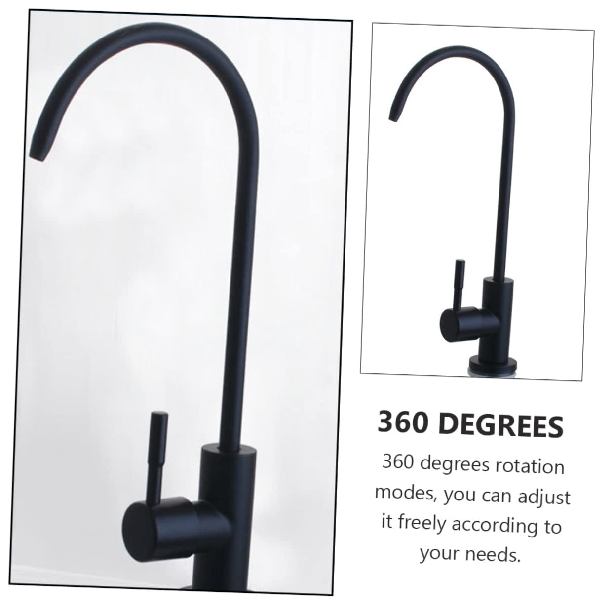 UKCOCO 1pc Clean Water Faucet Swivel Faucet Outdoor faucets Black Sink Faucet Mini Drinking Water tap Drinking Fountain Faucet Brass Faucet Kitchen Household Faucet Single Cooling Faucet