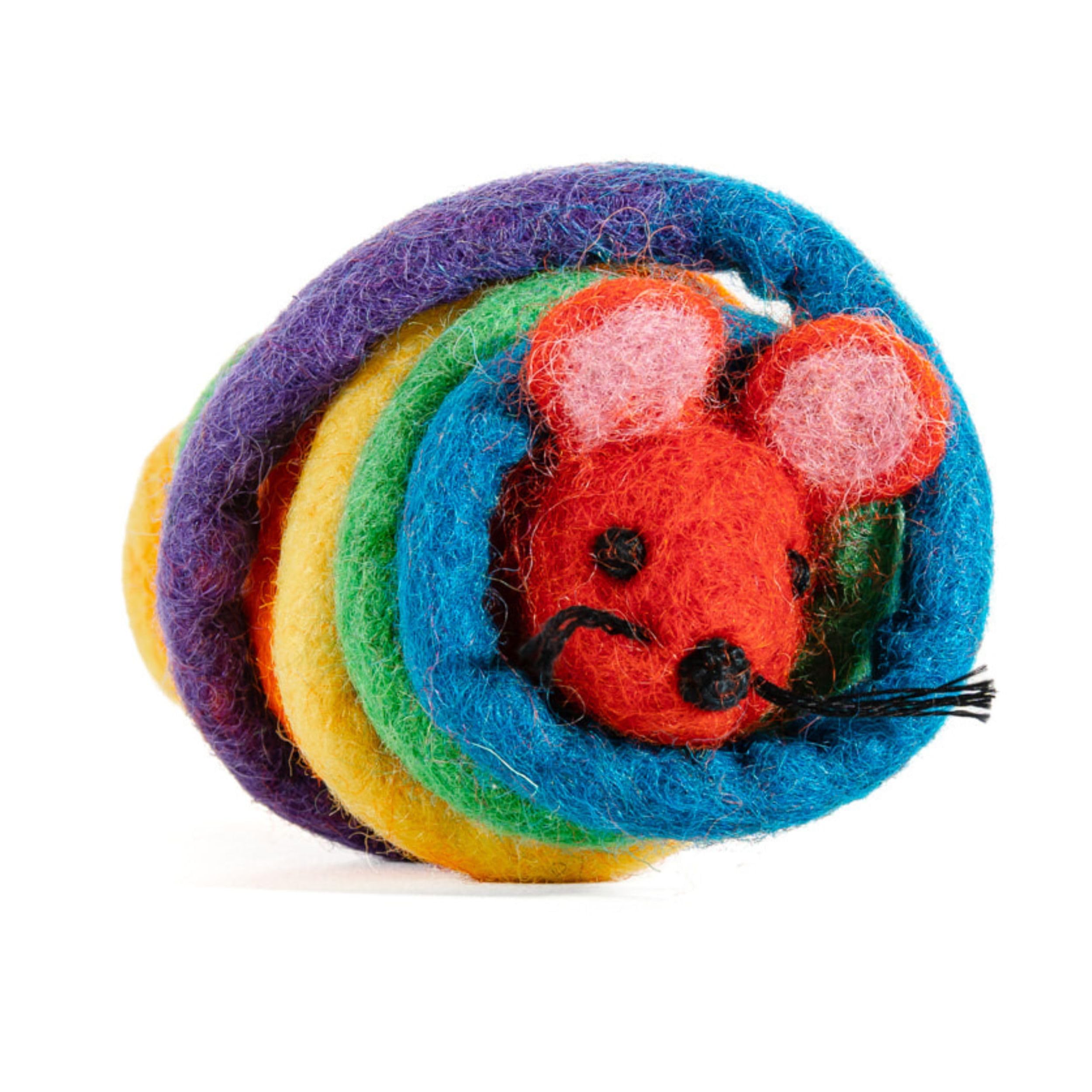 Catch a Mouse by The Tail Wool Cat Mouse Toy with a 6-Ft Tail for Indoor Cats Kittens. Cute Toy Mouse, Mouse Cat Toy, Rat Plush Toy, Fake Mice. No Catnip. Pride (Rainbow)