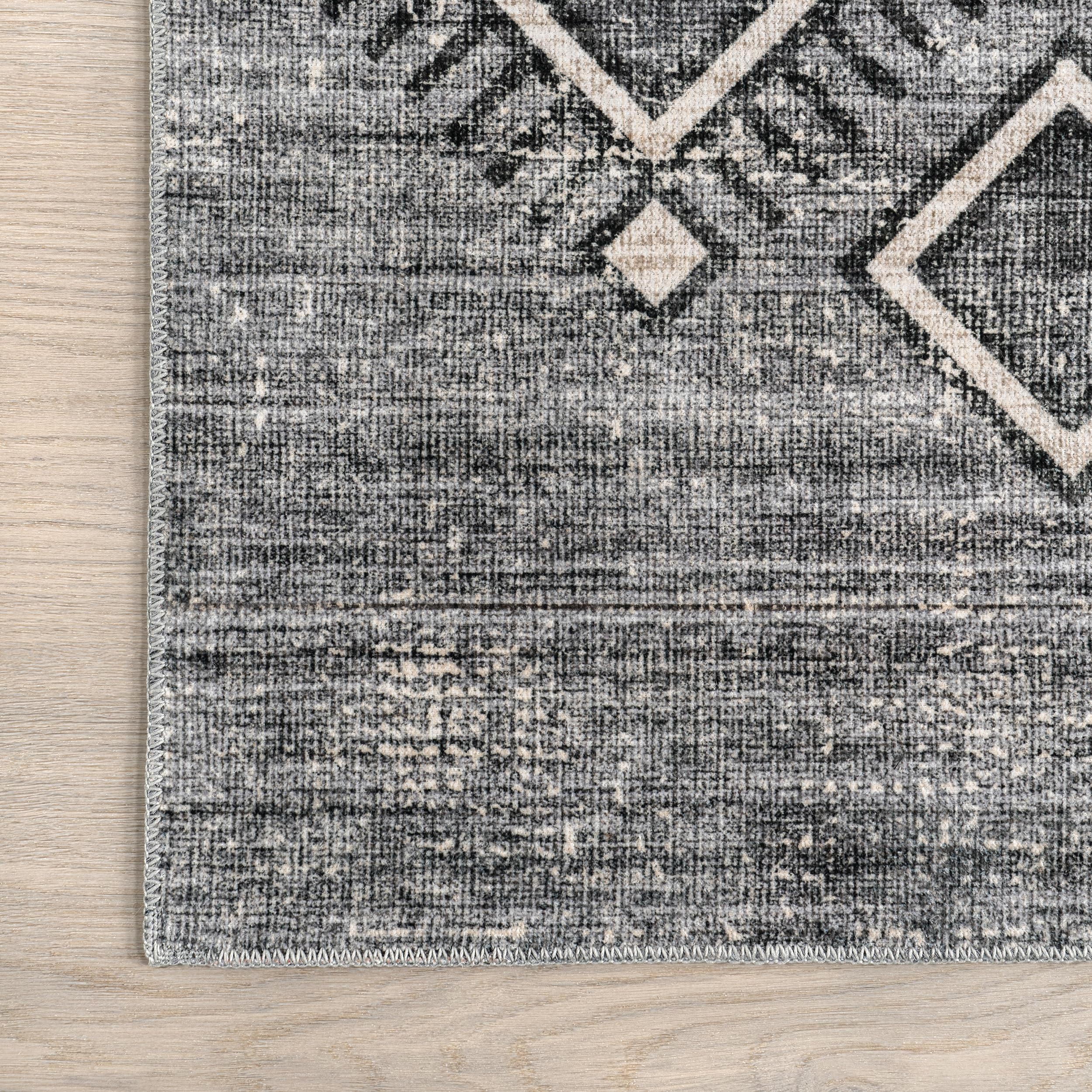 Rugs USA x Lauren Liess Sagebrush Geometric Machine Washable Area Rug, 8' x 10', Grey