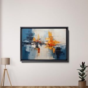 Vibrant Fusion, Modern Colorful Abstract Wall Art Prints, Canvas Artwork with Red, Maya Blue, and Orange Palette Texture, Wall Art, Home Decor