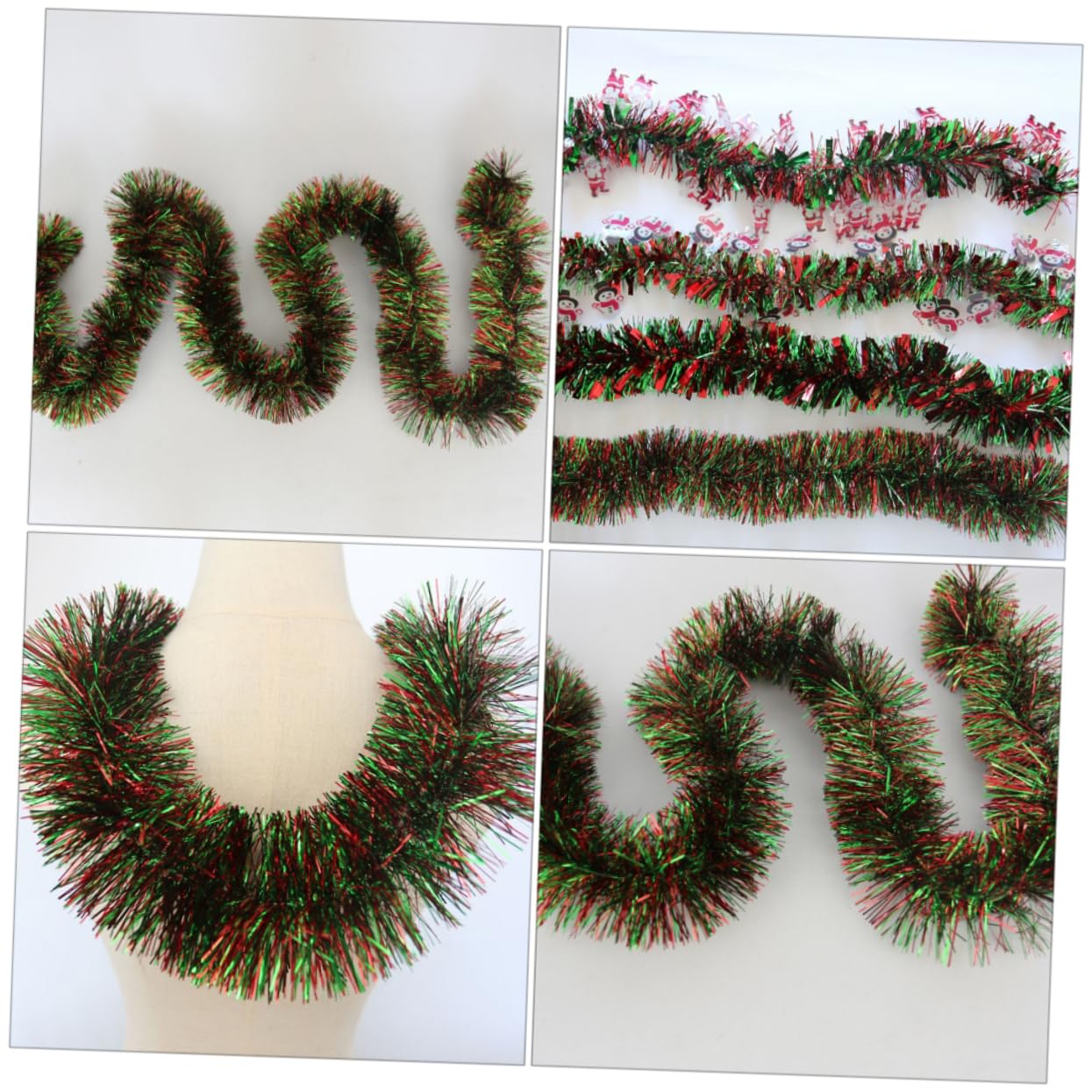 jojofuny 9 Pcs Latte Art Xmas Wreath Garland Metallic Fringe Garland Christmas Tree Hanging Decorations Ribbon Banner Garland Tree Garland Ribbon Xmas Garland Tassel Merry Christmas Plastic