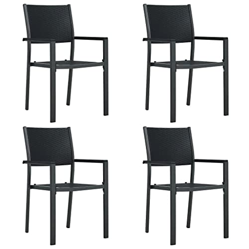 VRAXO 5 Piece Patio Dining Set Black,Outdoor Furniture Sets-113.81lbs