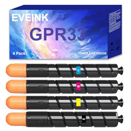 Remanufactured GPR-33 GPR33 Toner Cartridge Replacement for Canon ImageRunner Advance C7055 C7065 C7260 C7270 Printer(4-Pack,2792B003AA 2796B003AA 2800B003AA 2804B003AA )