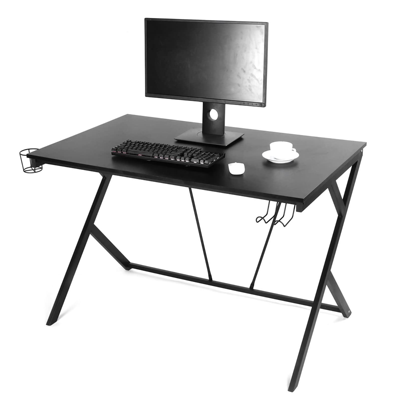 Gamer Workstation Large Tabletop Computer Desk MDF PVC Laminated Tabletop + Thickened Steel Game Table