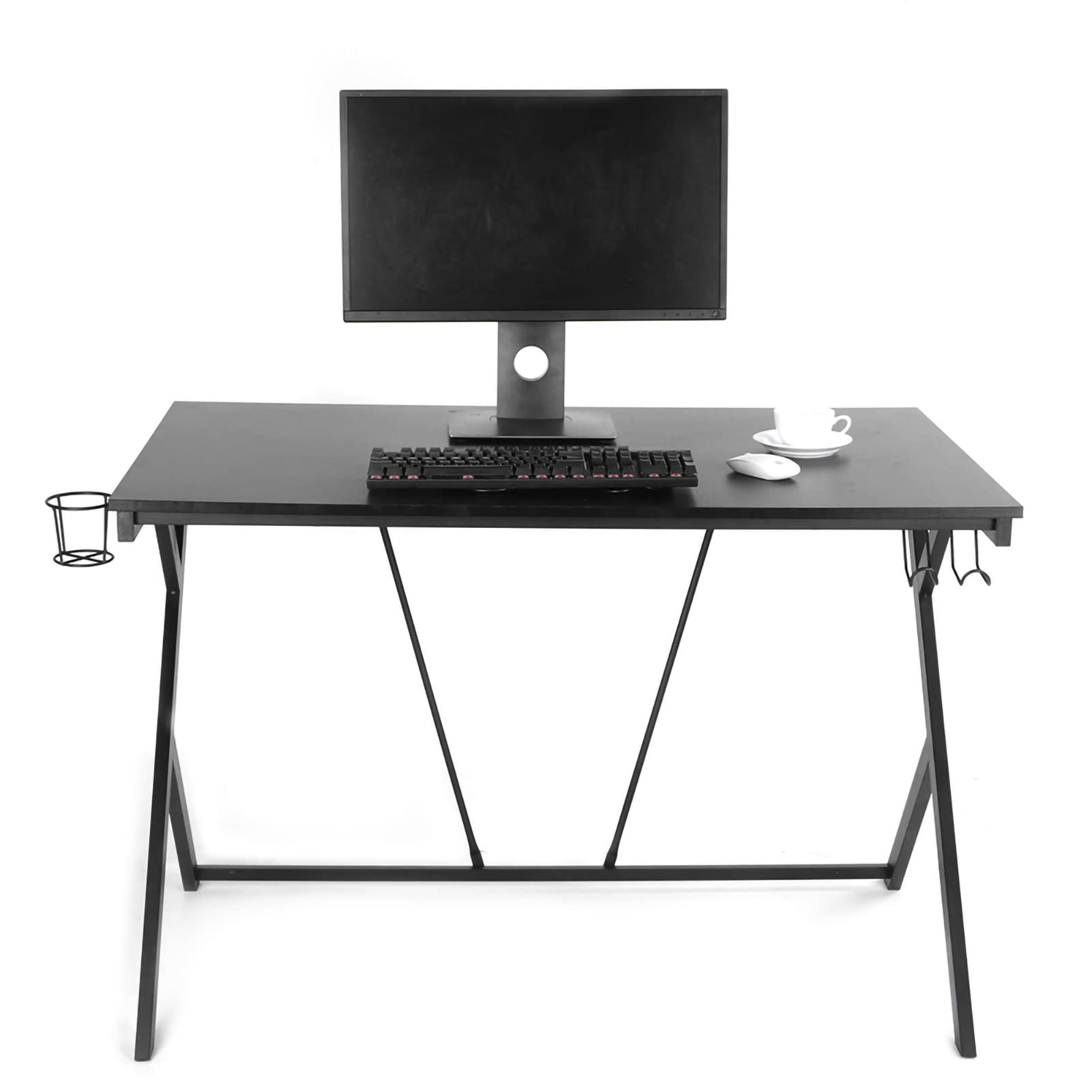 Gamer Workstation Large Tabletop Computer Desk MDF PVC Laminated Tabletop + Thickened Steel Game Table