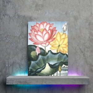 ESyem Posters Plant Wall Art Abstract Water Lilies Flower Wall Art Pond Landscape Art Poster Canvas Art Poster And Wall Art Picture Print Modern Family Bedroom Decor 24x32inch(60x80cm) Frame-style