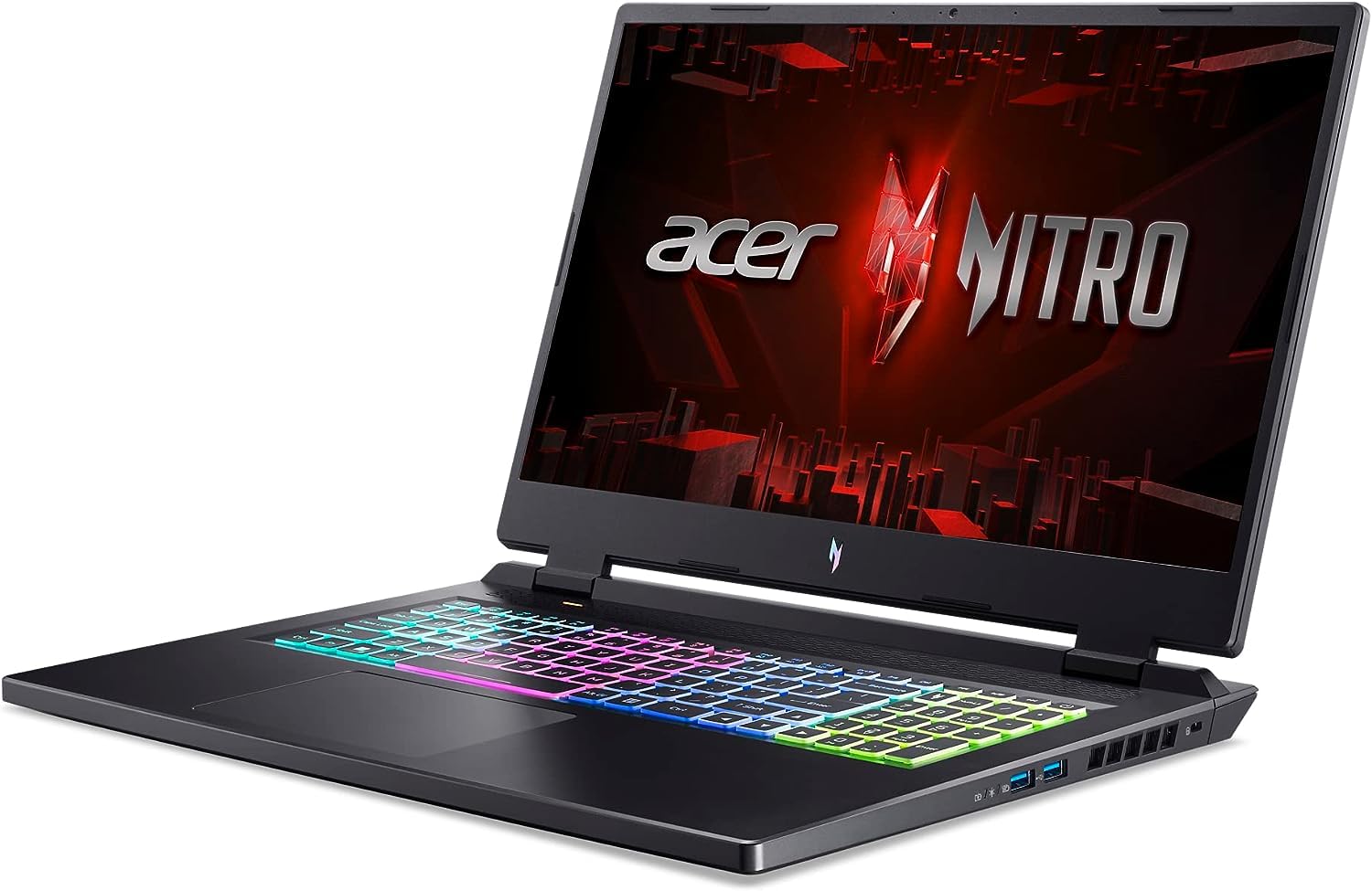 acer Nitro 17 (2024) Gaming Laptop (17.3" QHD 165Hz, AMD Ryzen 7 7840HS, 32GB DDR5 RAM, 1TB SSD, GeForce RTX 4060 8GB, 8-Core (Beat i7-12700H)) 4-Zone RGB, Wi-Fi 6E, IST Cable, Win 11 Home, Black